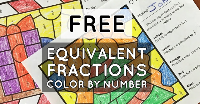 FREE math activities for equivalent fractions