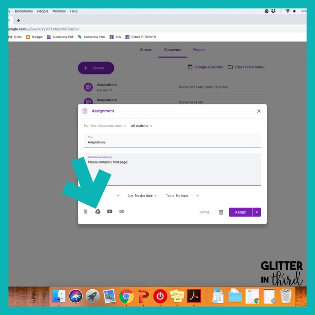 How to create assignments in Google Classroom using a computer