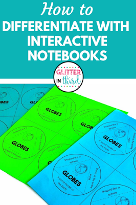 Pinterest pin of interactive notebook differentiation