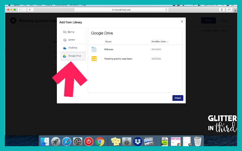 Shows how to assign Google Classroom on Edmodo