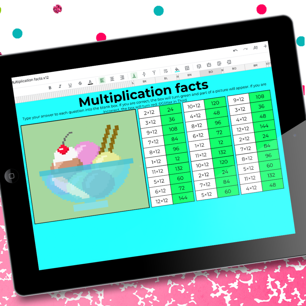 multiplication digital mystery picture activity