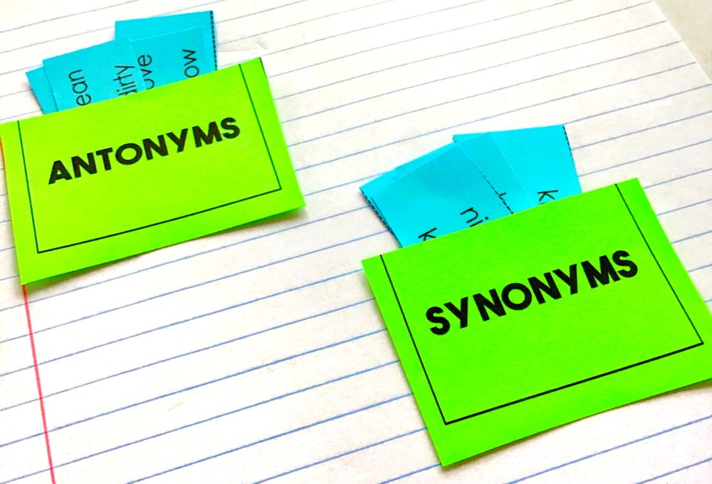 Teaching synonyms antonyms