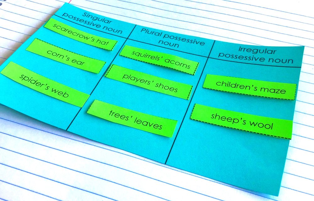 possessive noun activities