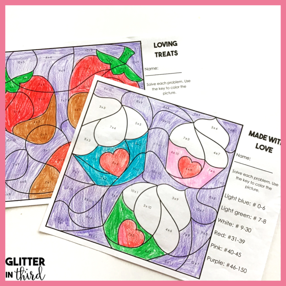 Valentine’s Day Reading and Math Worksheets