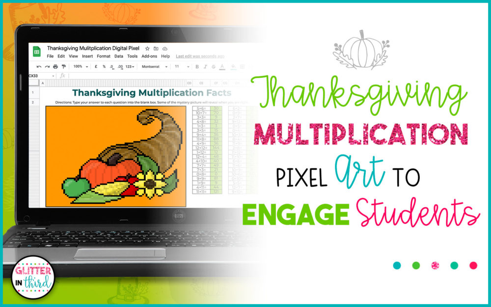 Thanksgiving Multiplication Pixel Art