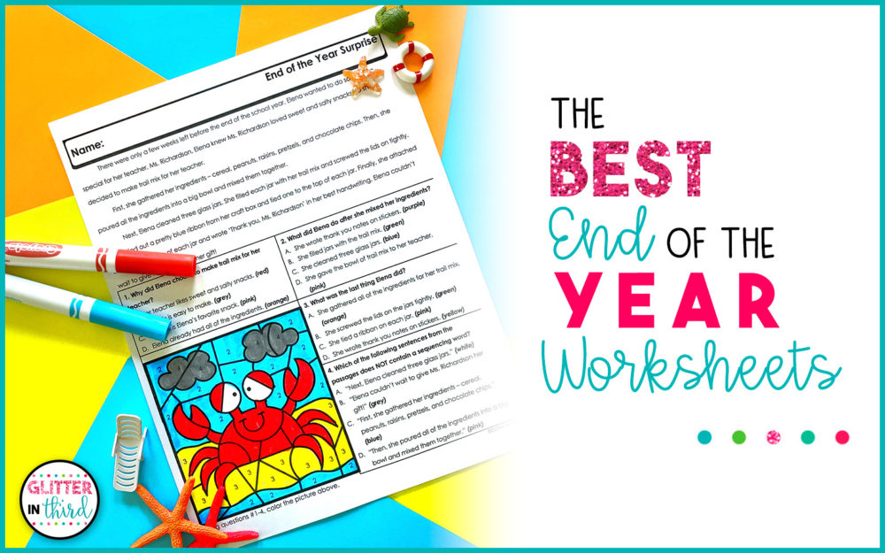 end of the year worksheets
