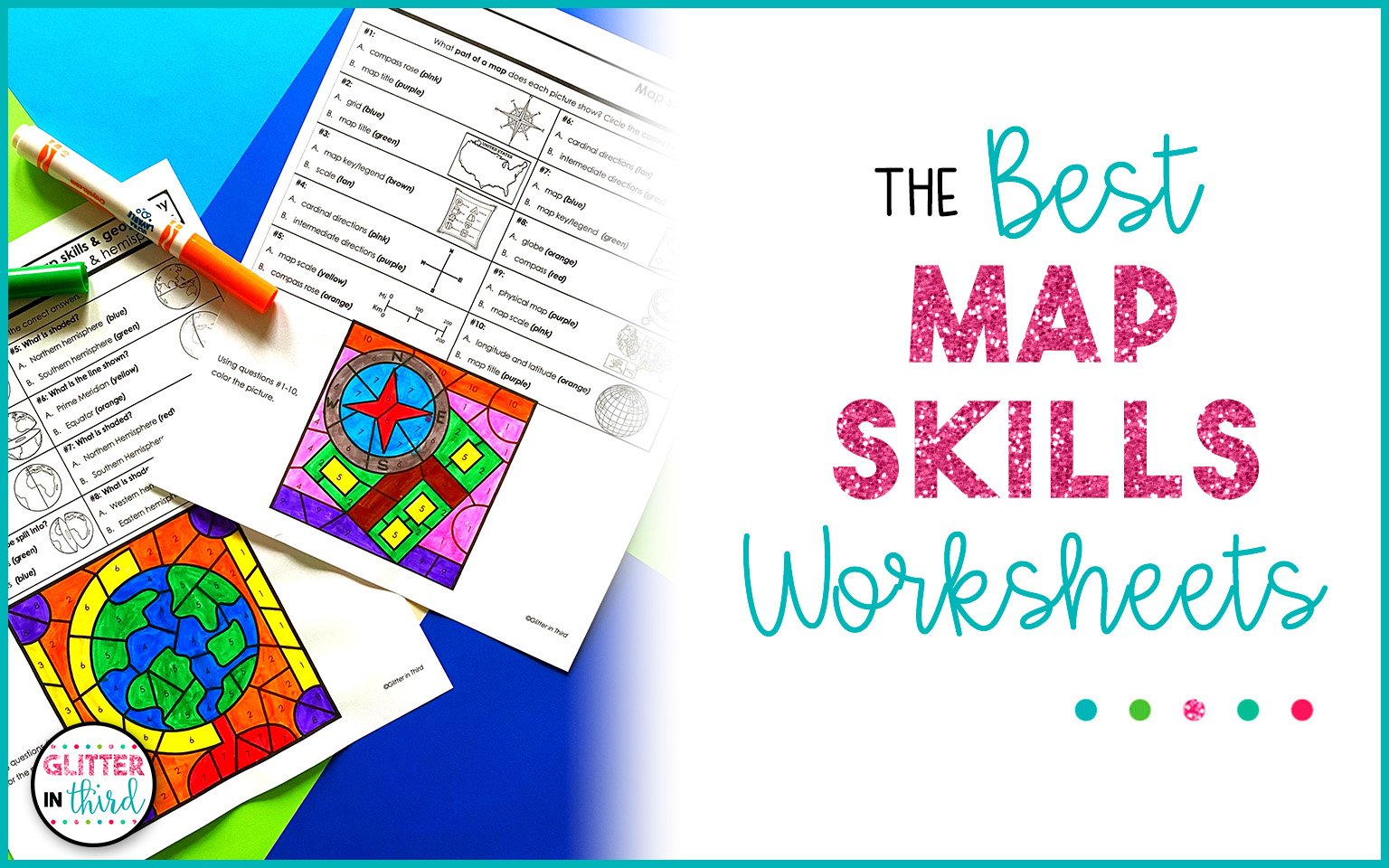 Worksheets For Map Skills You ll LOVE Glitter In Third