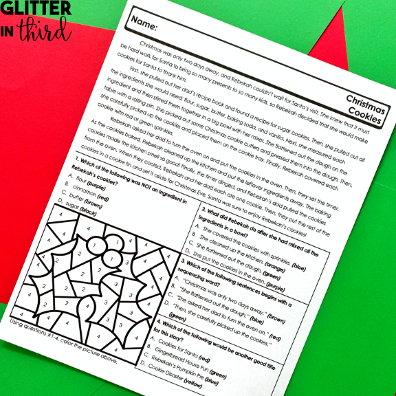 christmas color by number worksheet