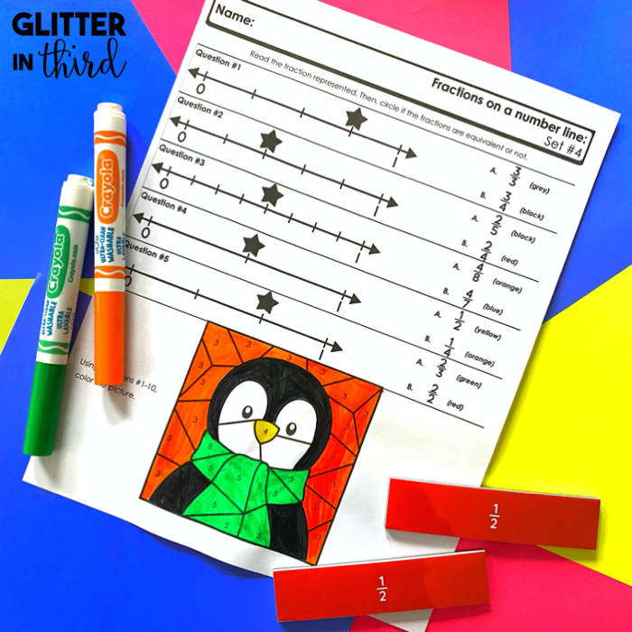 fractions on a number line worksheets