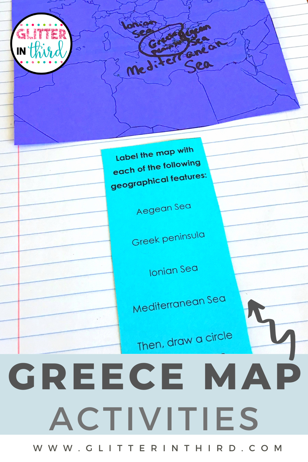 An Alternative to An Ancient Greece Map Worksheet - Glitter in Third
