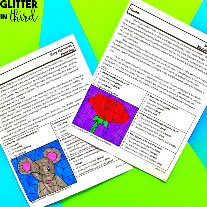 worksheets on story elements