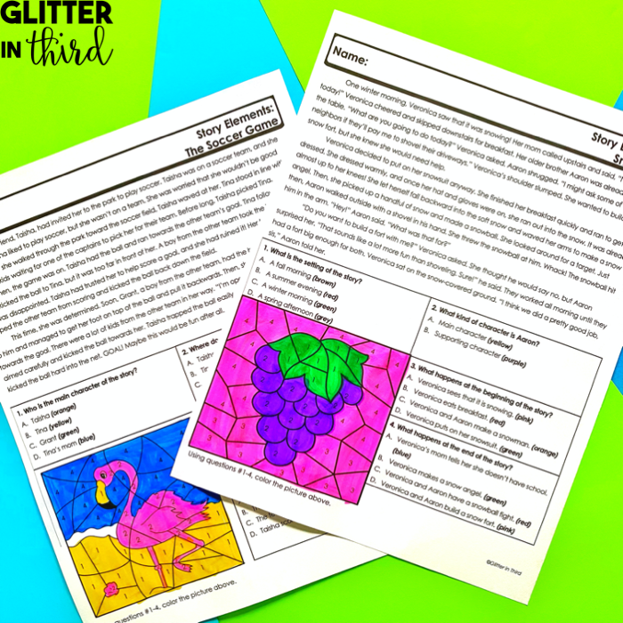 worksheets on story elements