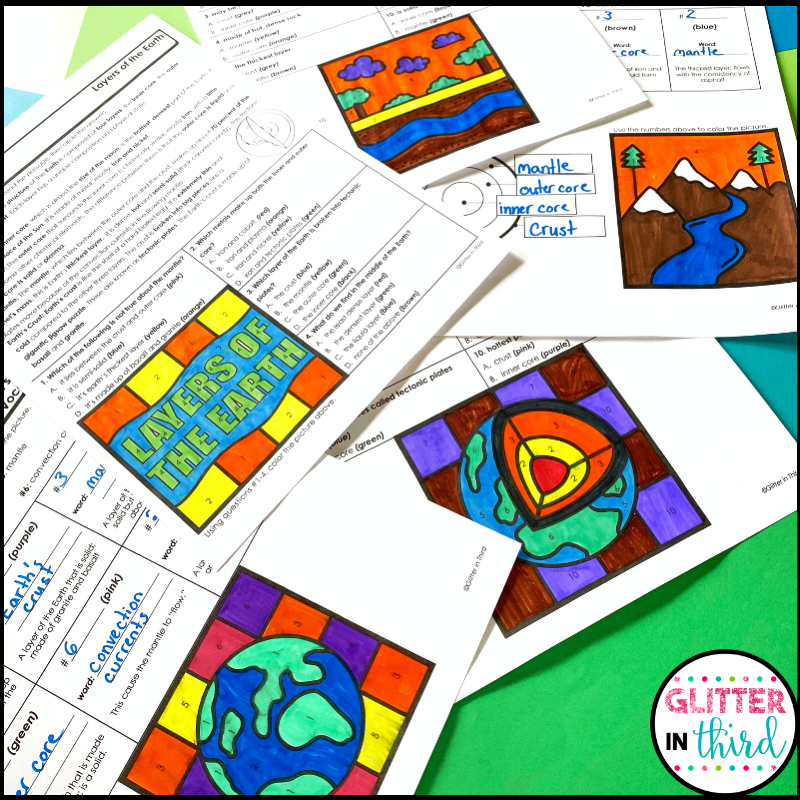 layers of the Earth worksheet