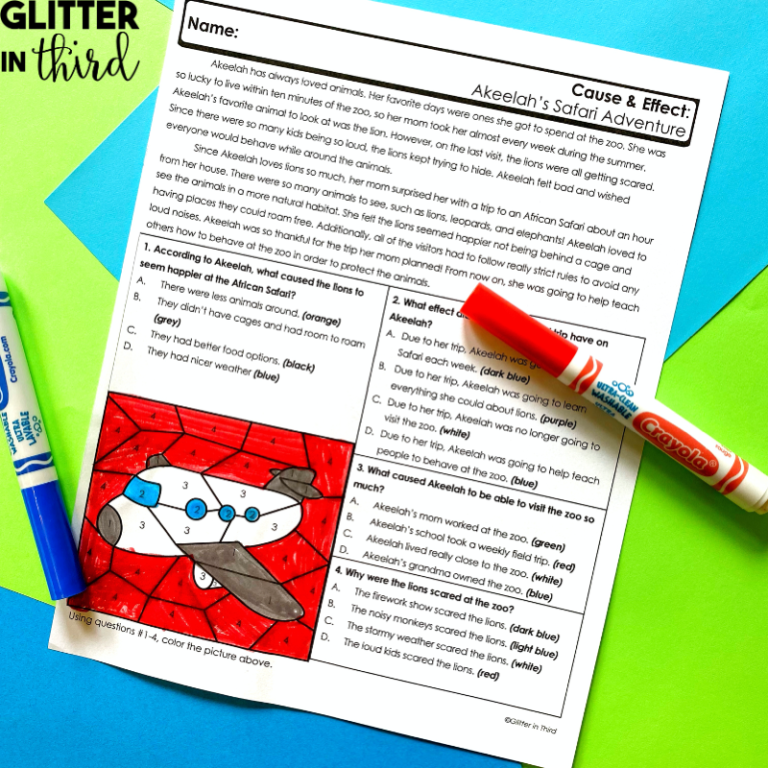 Must-Have Cause and Effect Worksheets for 3rd Graders - Glitter in Third