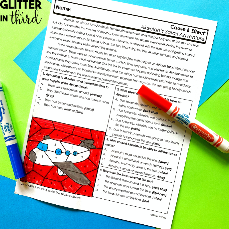 Cause and Effect Worksheets for 3rd Graders