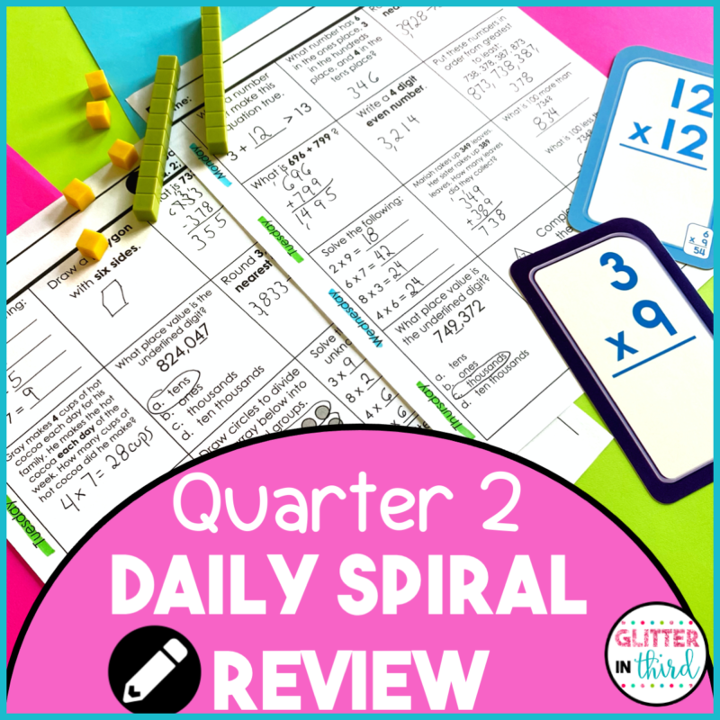 Quarter 2 3rd Grade Daily Spiral Math Review