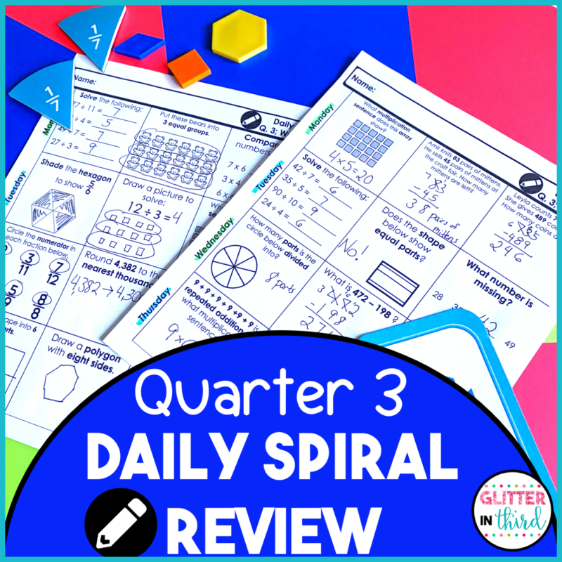 Quarter 3 3rd Grade Daily Spiral Math Review