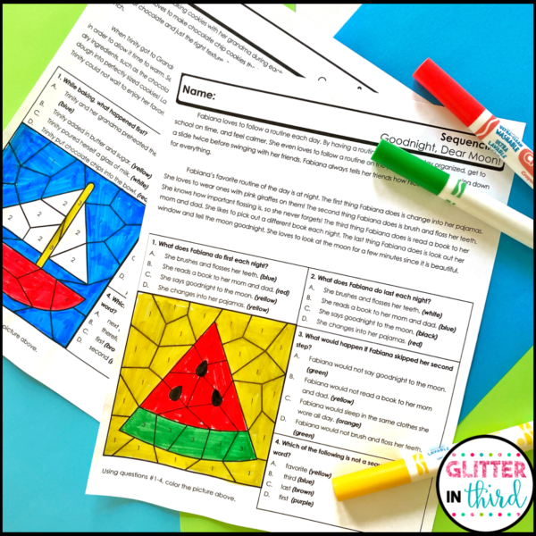 sequencing worksheets reading passages