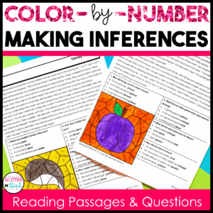 making inferences color by number worksheet 3rd