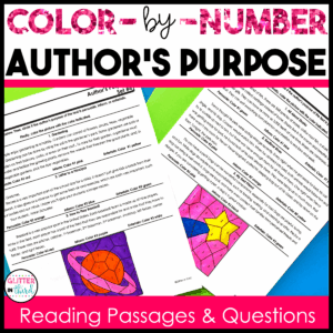 authors purpose color by number worksheet 3rd