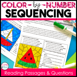sequencing color by number worksheet 3rd