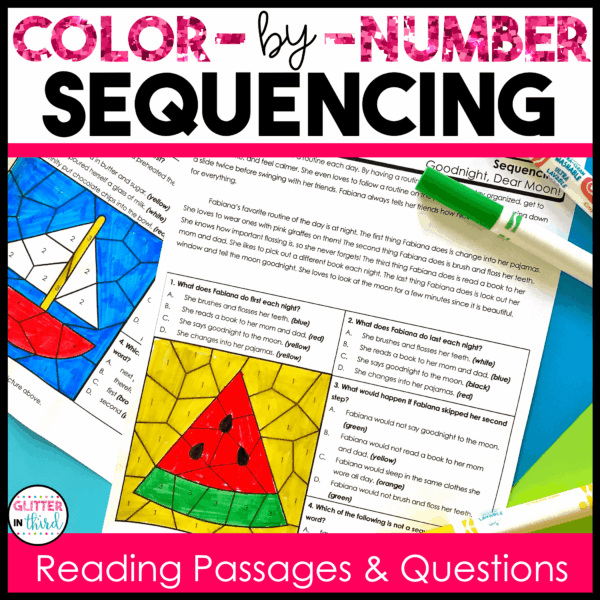 Sequencing Reading Comprehension Passages Color-By-Number Worksheets ...