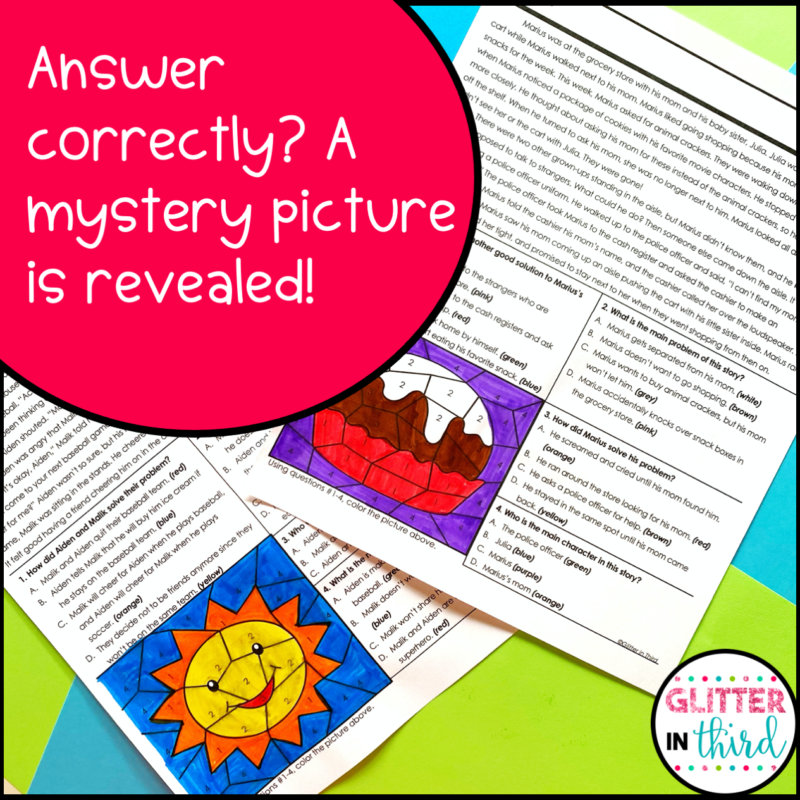 Problem Solving Worksheet Colourful Problem and Solution Color-By-Number Worksheets - Glitter in Third