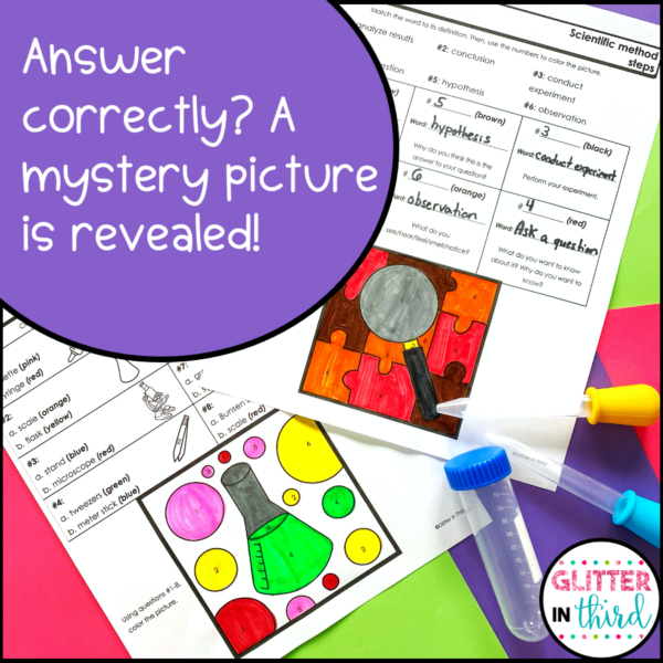 scientific method worksheets color by number