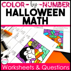halloween math color by number reading passages 3rd