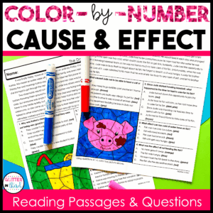 cause effect color by number worksheet 3rd