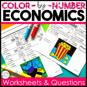 economics color by number worksheet 3rd