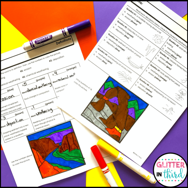 weathering and erosion worksheets