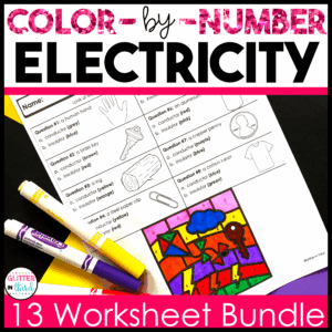 electricity sol color by number worksheets