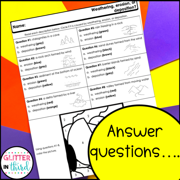 weathering and erosion worksheets