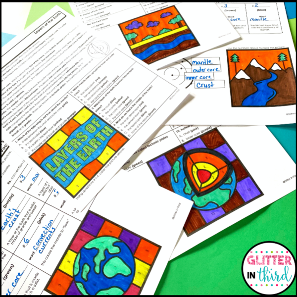 layers of the earth worksheets