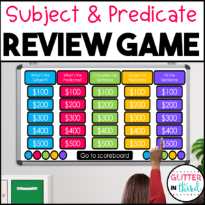 subject and predicate grammar review game