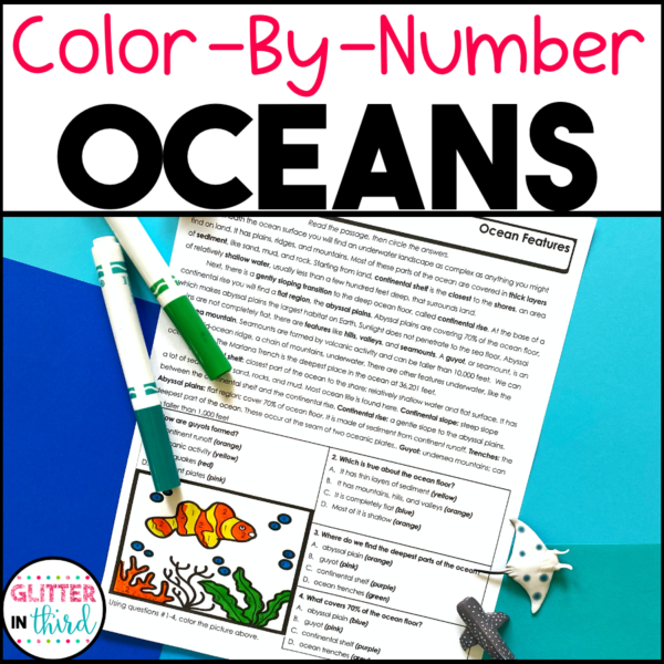 oceans worksheets color by number science sol 4.7