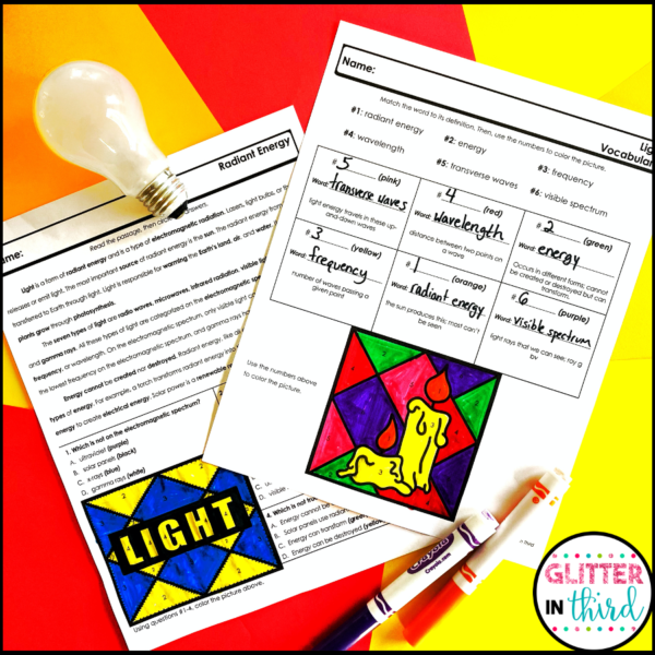 light color by number worksheets