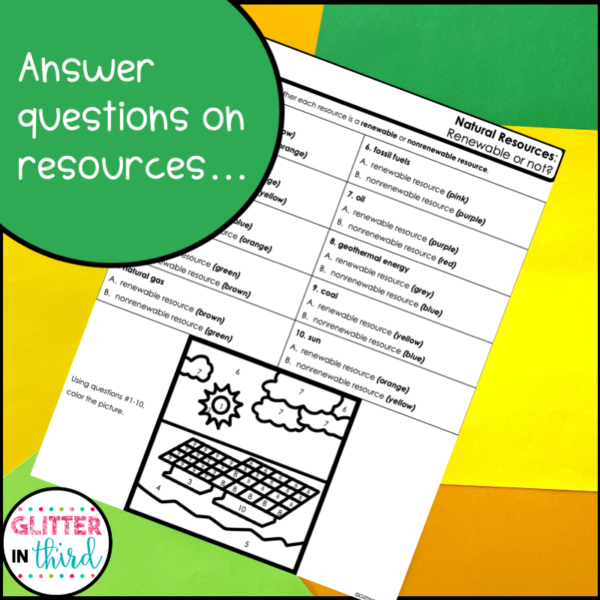 Renewable and Nonrenewable Resources Worksheets