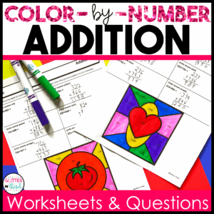 addition color by number 3rd