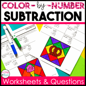 subtraction color by number 3rd