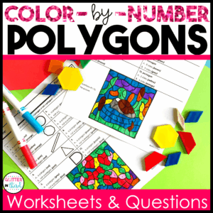 Polygons and Quadrilaterals Worksheets Color-By-Number