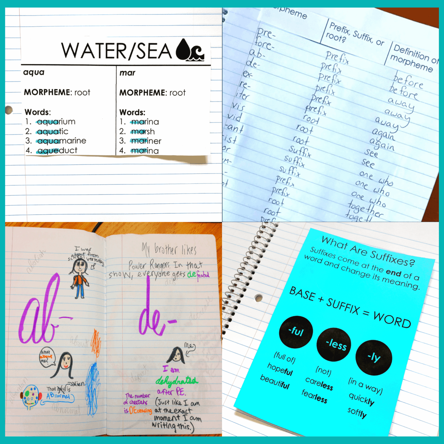 Science of Reading Morphology Notebook Root Words Prefixes & Suffixes Vocabulary