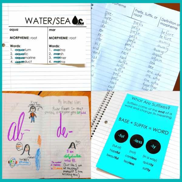 Science of Reading Morphology Notebook Root Words Prefixes & Suffixes Vocabulary