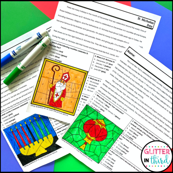 winter holidays around world worksheet reading comprehension