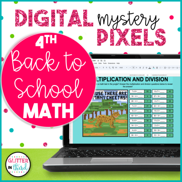 4th Grade Back to School Pixel Art Math Activities