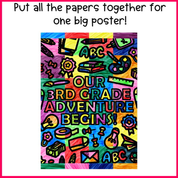 3rd Grade Collaborative Coloring Poster