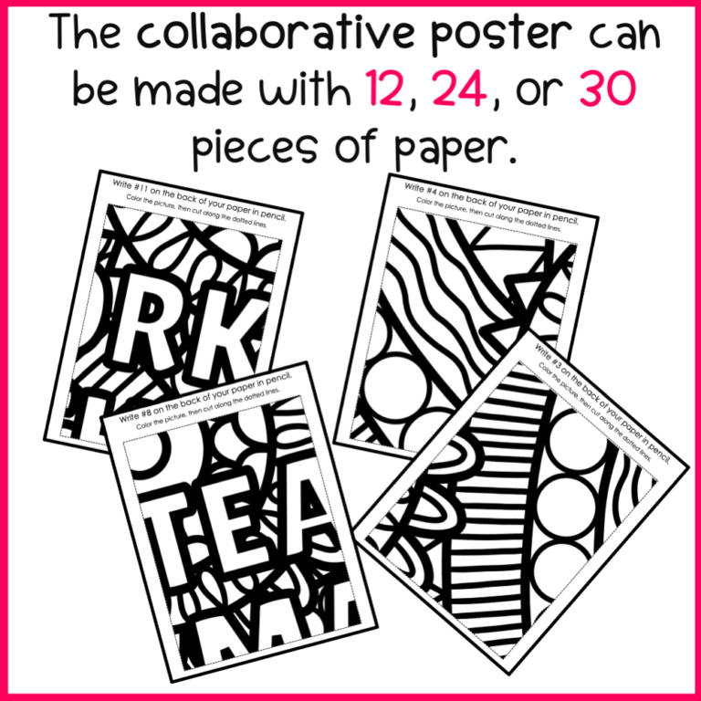 Collaborative Coloring Poster For Back to School Bulletin Board ...