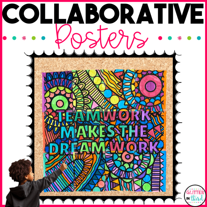 Collaborative Coloring Poster For Back to School Bulletin Board