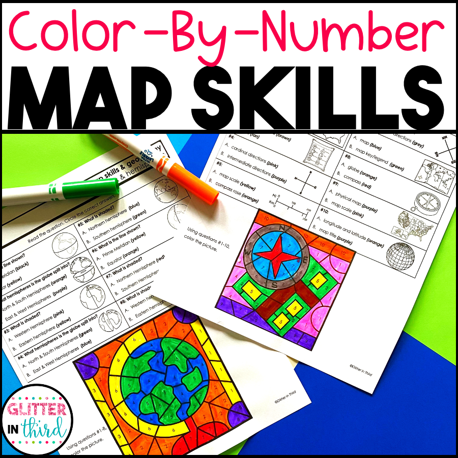 Map Skills Worksheets Color By Number